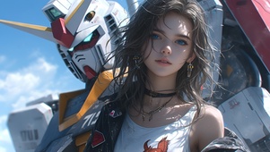 高达和美女