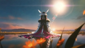 静谧湖泊-原神少女