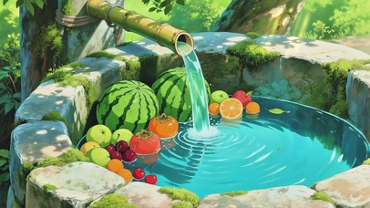 森林里的缤纷水果吃