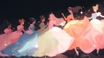 梦幻治愈优雅童话七个公主少女