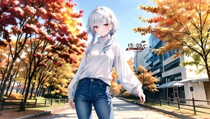 秋日清纯少女