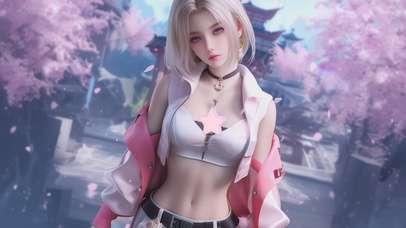 粉色系甜美短发女孩