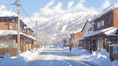 冬日晴天里的街道