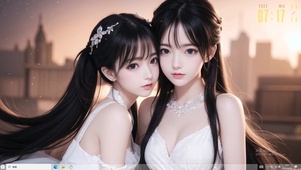 4k夕阳城市两个美少女贴贴