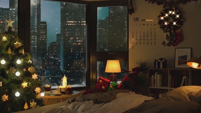 冬季新年舒适房间