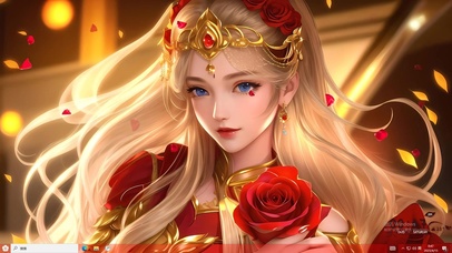 4k红色玫瑰高贵典雅美女