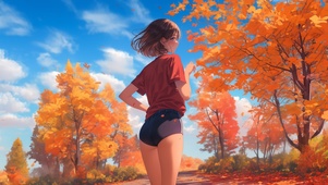 秋叶运动少女