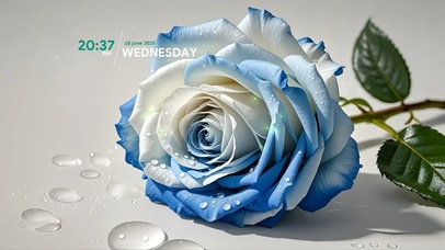 蓝白渐变玫瑰高质感桌面