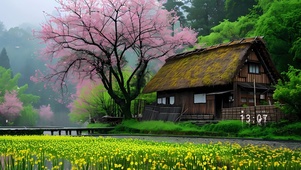 春天桃花树