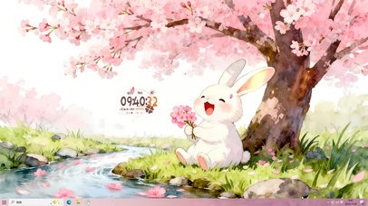 樱花树下小兔