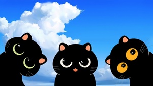 三只小黑猫