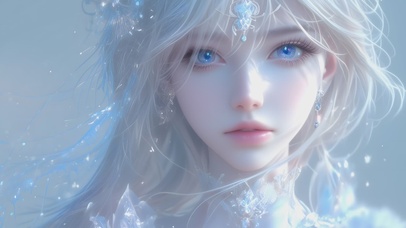 璀璨白皙长发美女