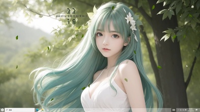 4k白衣精灵森林美少女