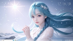4k蓝发清纯美少女
