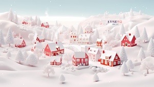 雪中小镇