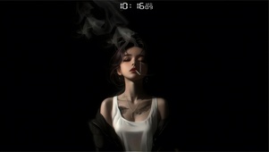 黑夜中的香烟女孩