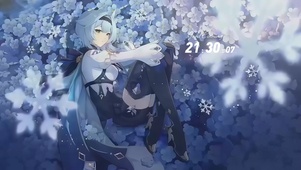 雪落蓝花