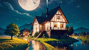 夜晚温馨的回家路