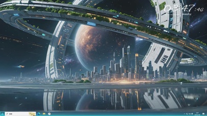 宇宙太空星云之未来科技城市