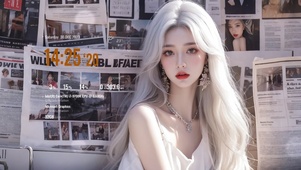 4k高清AI白发美女