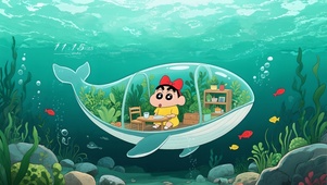 鲸鱼潜艇可爱小新