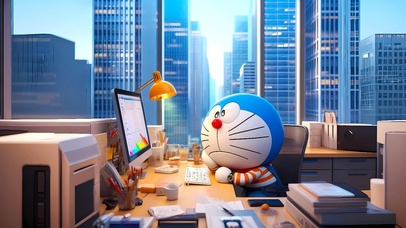 努力工作的哆啦A梦