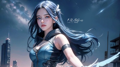 4K星空下的美少女