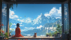 蓝天白云山川