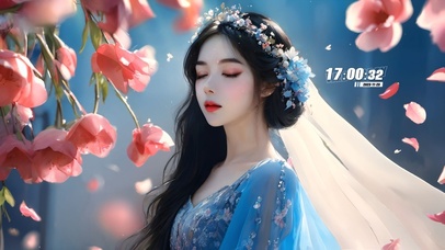 唯美好看鲜花少女