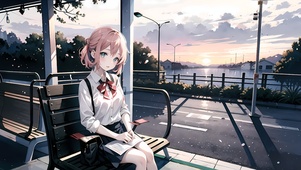 公交站女孩
