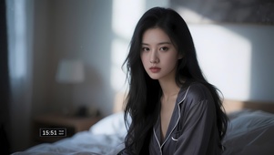 港风气质长发美女