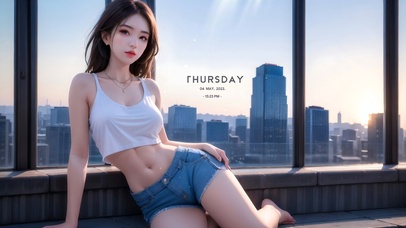 4k可爱夏日女孩