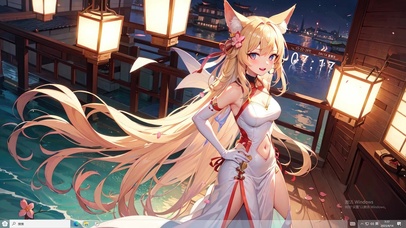 4k白色旗袍狐妖金发美少女