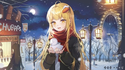 唯美治愈雪中少女