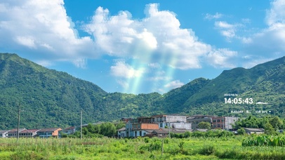 4k 治愈清新夏日山边小镇
