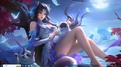 月光下的典雅古风美女