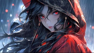 雨中红衣巫女