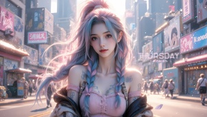 可爱城市魅力姐姐