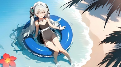 可琳·威克斯-海边泳装少女