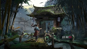 4K唯美古风山崖书院