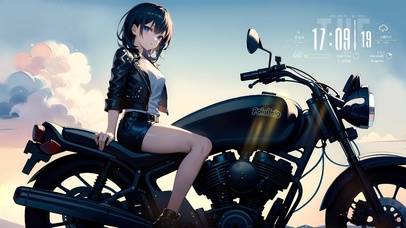 4k超酷机车少女