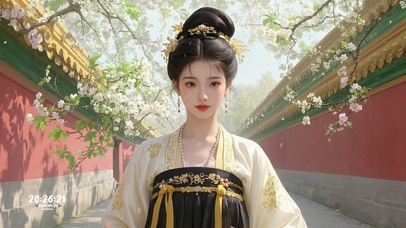 花漾壁纸宫墙花影