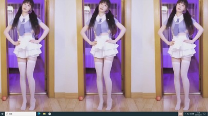 白丝大长腿性感美少女 热舞