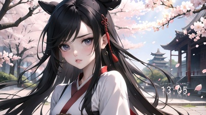 后院古风樱花少女