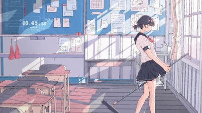 教室外的阳光暖风