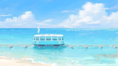 湛蓝的天空与海