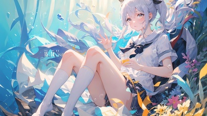 4K清纯可爱白丝制服海底少女