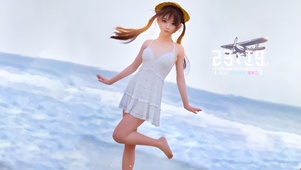 夏日海边美少女