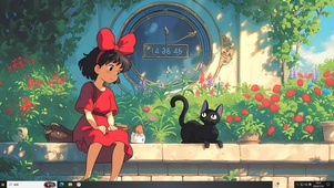 夏日女孩和猫咪