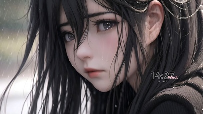 4k雨中伤心女孩